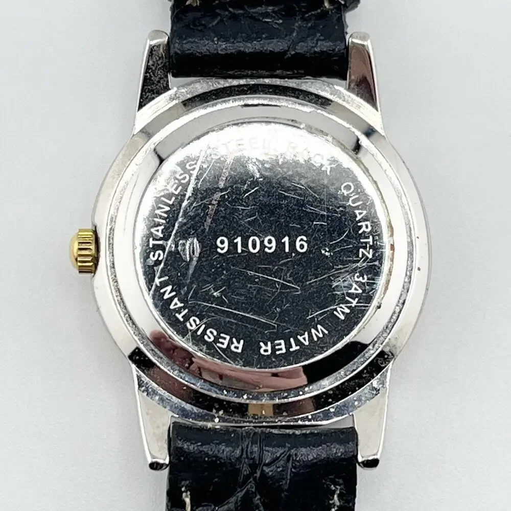 INOTIME vintage leather strap two tone ladies watch needs battery